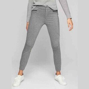 Athleta Moto gray knit pants ankle stretch zipper pockets athleisure 6